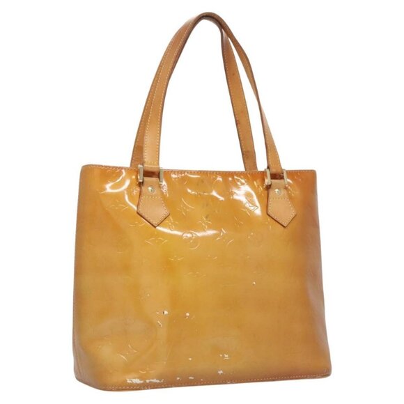 LOUIS VUITTON Monogram Vernis Houston Hand Bag Beige M91004 LV Auth bs23222 - Picture 1 of 16